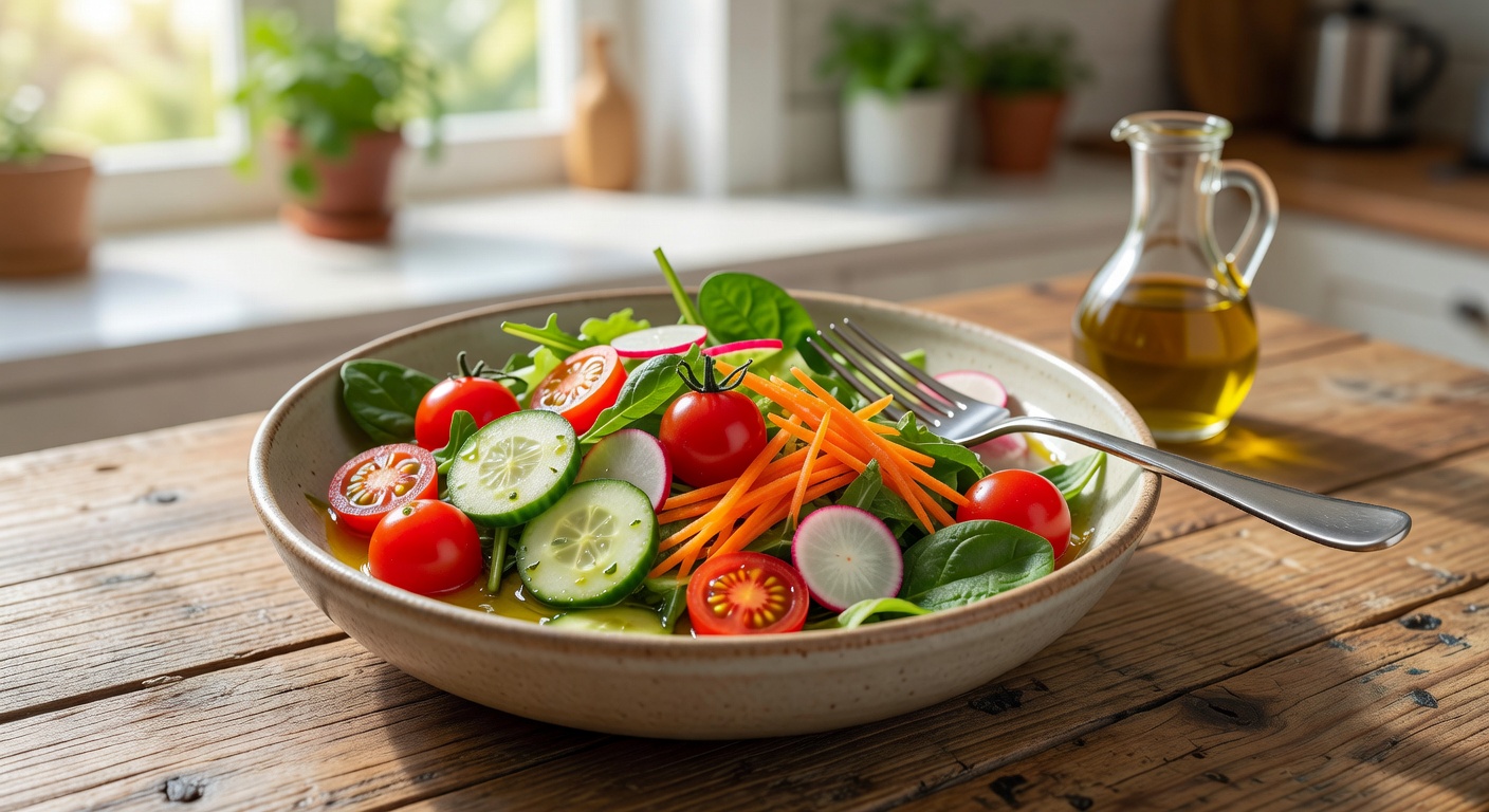 Masă sănătoasă — salată nutritivă și echilibrată